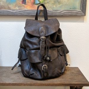london fog leather backpack
